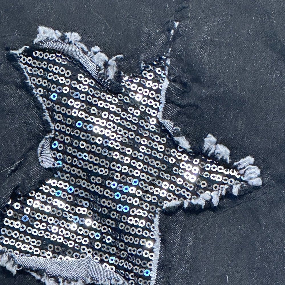 Venti6 Sequin Black Star-Patterned Pants - image 3